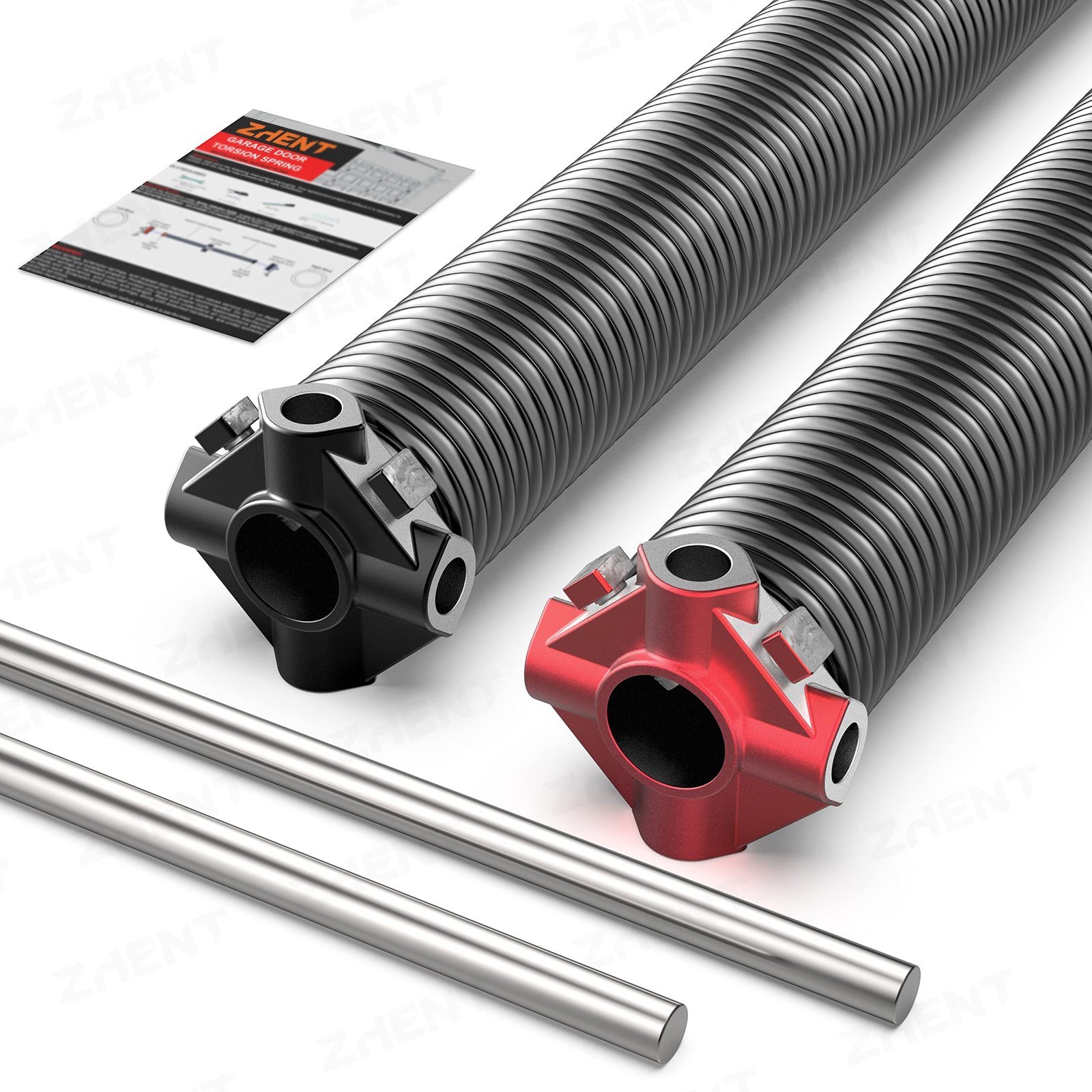 a black and red metal tube with metal rods